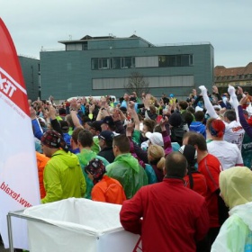 Schon zum zweiten Mal mit Erfolg eingesetzt: Cap-Säcke beim Freiburg Marathon.